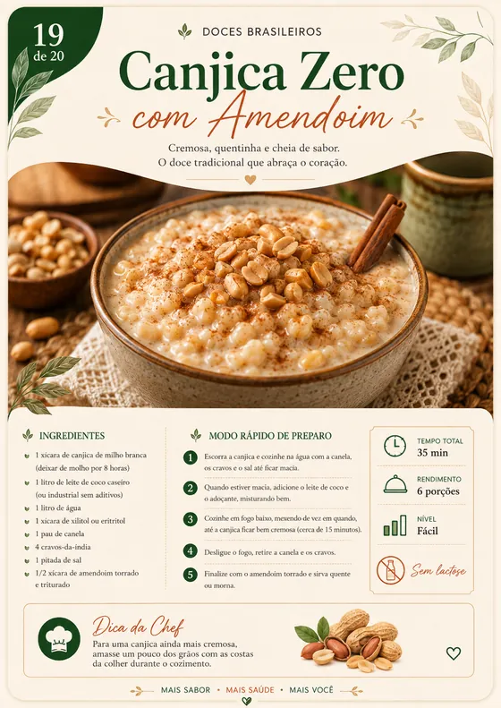 Canjica Zero com Amendoim