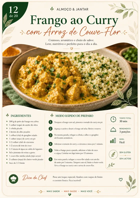 Frango ao Curry com Arroz de Couve-Flor