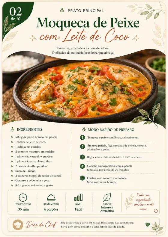 Moqueca de Peixe com Leite de Coco