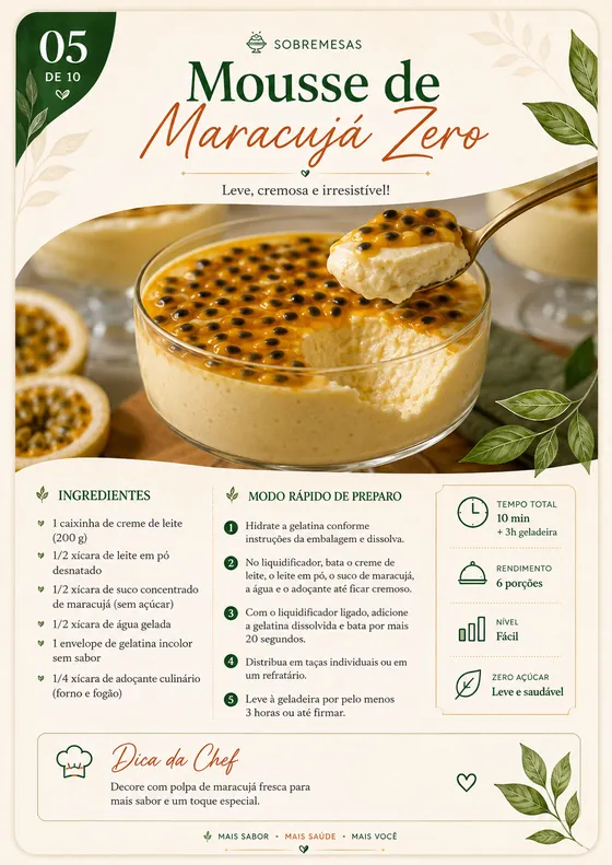 Mousse de Maracujá Zero