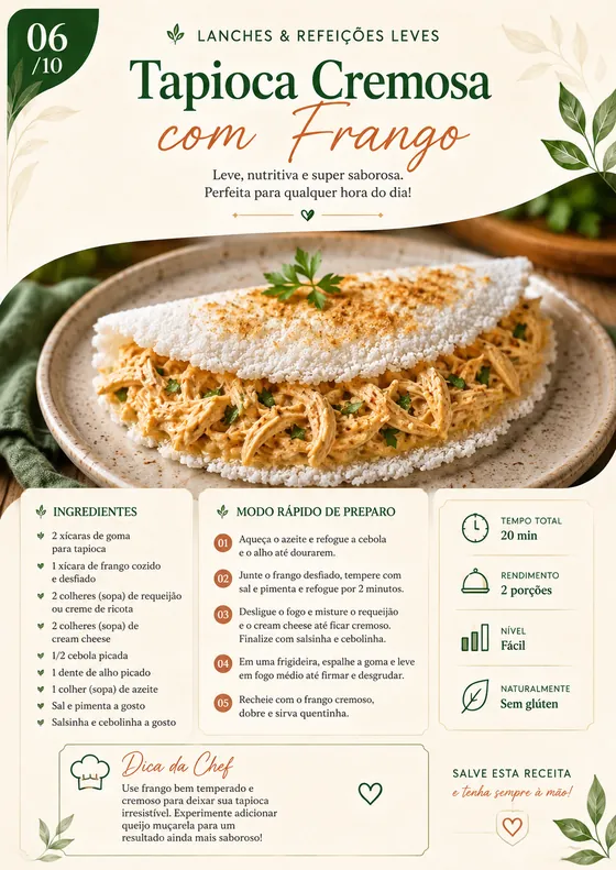 Tapioca Cremosa com Frango