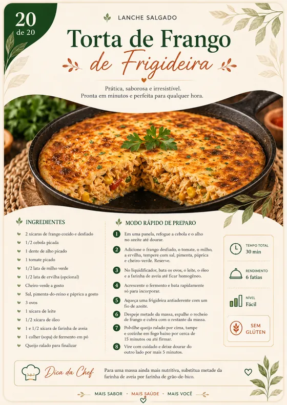 Torta de Frango de Frigideira